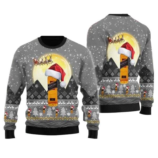 Santa Claus Sleigh Johnnie Walker Ugly Sweater Santa Claus Sleigh Johnnie Walker Ugly Sweater