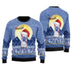 Santa Claus Sleigh Pabst Blue Ribbon Ugly Sweater