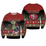 Santa Grinch San Francisco 49Ers Sitting On Rams Cardinals Seahawks Toilet Christmas Ugly Sweater