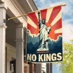 Statue of Liberty-No Kings in America House Flag