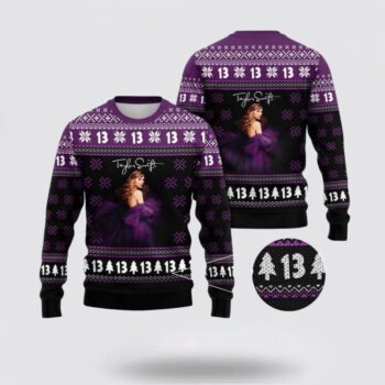 Taylor Swift 13 Purple Dress Ugly Christmas Sweater