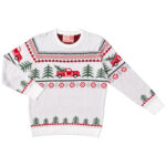 Ugly Christmas Sweater Arnold Truck and Trees Adult Holiday Knitted