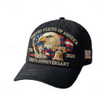 United States 250th Anniversary Hat Bald Eagle Heat Transfer Printing Patriotic Adjustable Retro Patriotic