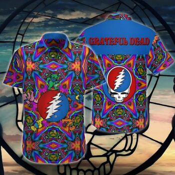 Grateful Dead Kaleidoscope Lightning Hawaiian Shirt