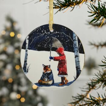 Fox and winter- christmas tree decorations