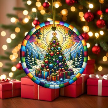 Christmas Tree Mountains Christmas Ornament