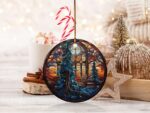 Stained Glass Christmas Ornament, Church Window Ornament, Holiday Tree Decoration, Festive Decoration, Winter Season Decor, Christmas tree