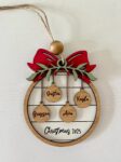 Family Christmas Ornament, Personalized 2025 Wood Holiday Ornament with Family Member Names, Custom Ornaments, Christmas Ball
