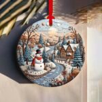 Christmas Ornament 2025, Snowman Winter Holiday Decoration, Cozy Ceramic Keepsake, Unique Tree Ornament, Christmas Gift for Home