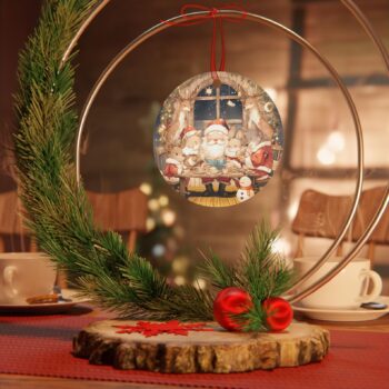 Cute Christmas Metal Ornaments-Santa Claus and Bunnies