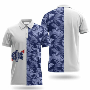 Pabst Blue Ribbon Swiss Cheese Leaf Polo Shirt