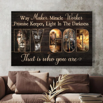 Way Maker Miracle Worker Lion of Judah – Christian Canvas Wall Art