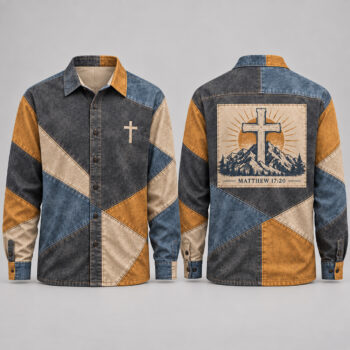 Faith Can Move Mountains Patchwork Shirt