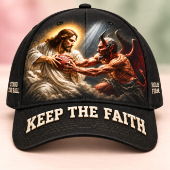 Jesus Keep the Faith Football Embroidered Cap