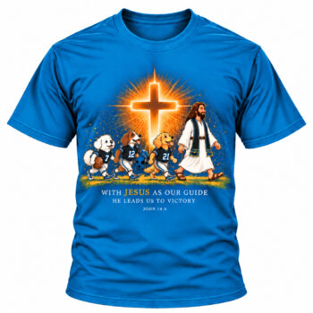 Jesus Victory Carolina Blue & Black Football Christian Shirt