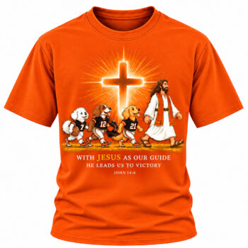 Jesus Victory Orange & Black Football Christian Shirt