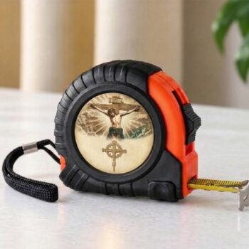 Jesus Divine Light Crucifixion Christian Tape Measure