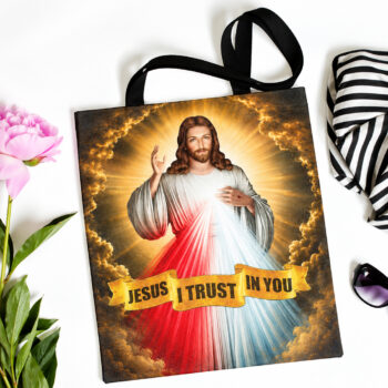 Jesus I Trust in You Divine Mercy Christian Tote Bag