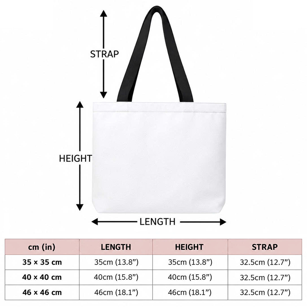 Christian Canvas Tote Bag Size Chart