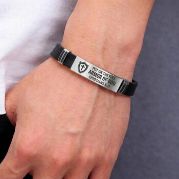 Armor of God – Ephesians 6:11 Engraved Silicone Bracelet
