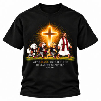 Jesus Victory Black & Red Football Christian Shirt