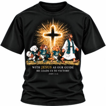 Jesus Victory Teal & Black Football Christian Shirt