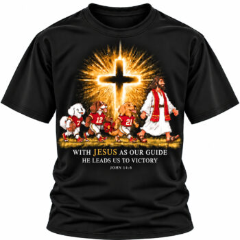 Jesus Victory Red & Gold Football Christian Shirt