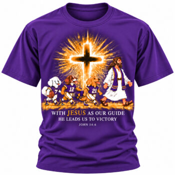 Jesus Victory Purple & Gold Football Christian Shirt