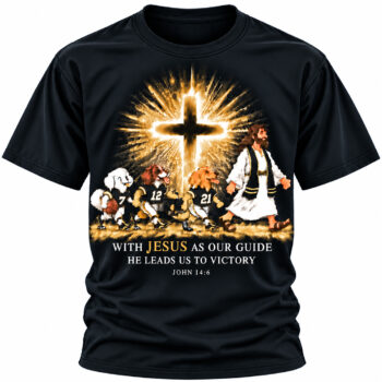 Jesus Victory Black & Gold Football Christian Shirt