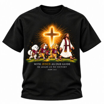 Jesus Victory Cardinal Red Football Christian Shirt